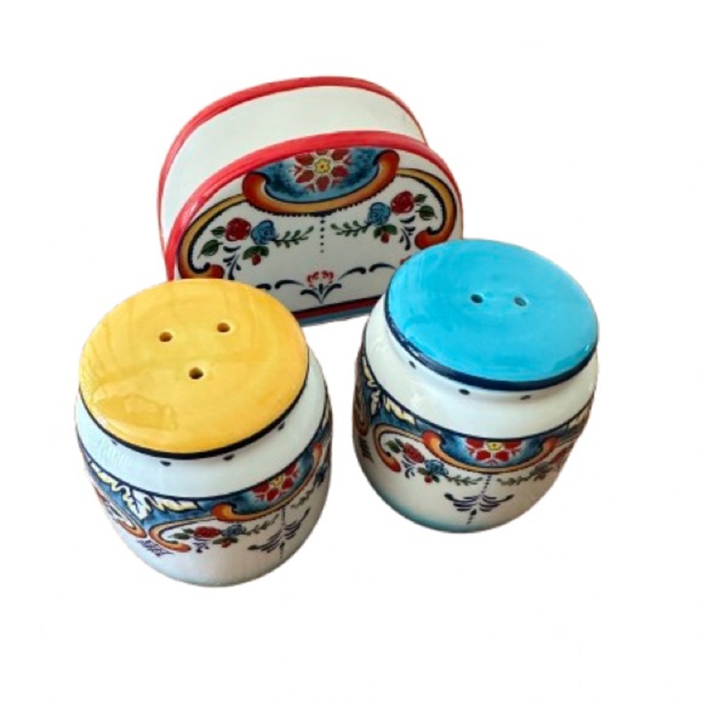 New Zanzibar Collection Vibrant Ceramic Tableware Necessities, 3 Piece